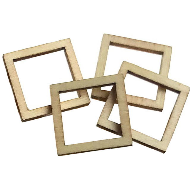 100PCS 10MM 20MM Unfinished Squares Blank Wooden Pieces Wooden Square  Cutouts Wood Slices for DIY Arts Craft Project